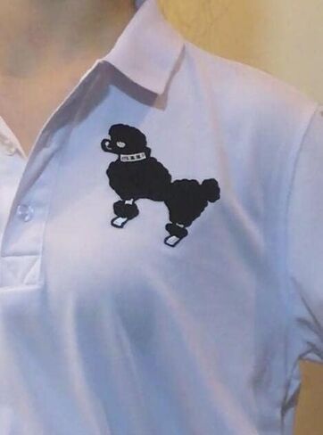 5.4" Large Black Poodle Embroidered Iron On Patches for poodle skirt DIY 50s costumes for women in Saudi Arabia