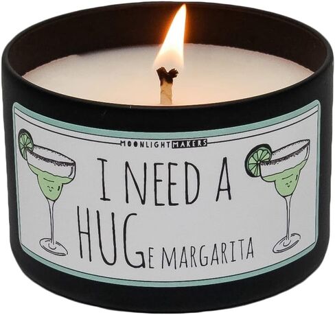 Moonlight Makers I Need A HuGe Margarita Candle، شمعة مصنوعة يدويًا برائحة اللافندر والأخشاب الطافية، شمعة شمع الصويا الطبيعي، وقت احتراق يزيد عن 25 ساعة، علبة بحجم 8 أونصة in Kuwait
