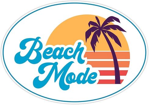 Stickers For Adults Kids Teens | Beach Mode | Place On Water Bottle Phone Laptop Computer Case | Outdoor Waterproof Car Vinyl Decals in Saudi Arabia