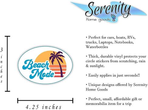 Stickers For Adults Kids Teens | Beach Mode | Place On Water Bottle Phone Laptop Computer Case | Outdoor Waterproof Car Vinyl Decals in Saudi Arabia