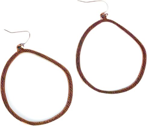 Asymmetric Copper Large Hoop Dangle Earrings Boho Bohemian in Kuwait