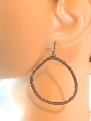 Asymmetric Copper Large Hoop Dangle Earrings Boho Bohemian in Kuwait