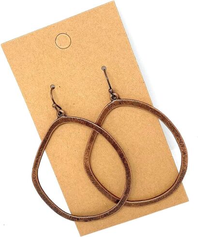Asymmetric Copper Large Hoop Dangle Earrings Boho Bohemian in Kuwait