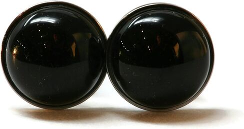 Salish Sea Inspirations Handmade Black Onyx Titanium Hypoallergenic Stud Earrings (Tiny 4mm) in Kuwait