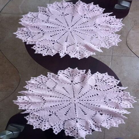 Hand crocheted tulip doily placemat, Table centerpiece, round placemat, kitchen decor, dining room decor - set of 3 in Saudi Arabia