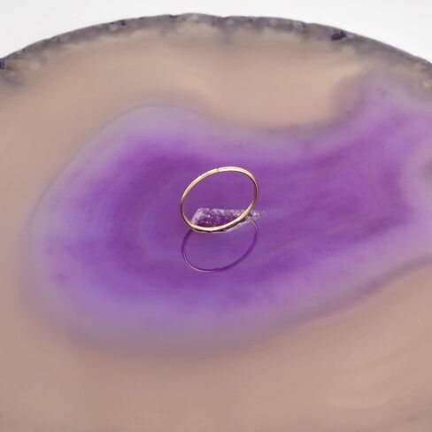 رقيقة جدا 14K ريال الصلبة الذهب الأصفر 0.5 مللي متر 24 مقياس ثقب الأنف الدائري هوب مجوهرات للجسم قطر 10 مللي متر in Kuwait