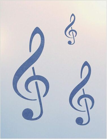 Treble Clef Stencil - Music Musical Notes Decor Reusable Laser Cut Mylar Template for Painting Home Decor Crafts Home Animals Inspiration Paisley - The Artful Stencil in Saudi Arabia