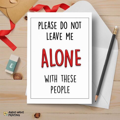 AUDIOWAVE PRINTING Please do not leave me ALONE with these people | Farewell Card | Funny Farewell Card | Retirement Card | Leaving Work New Job | Blank Card in Saudi Arabia
