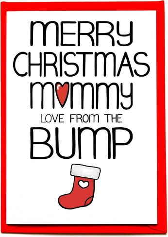 Christmas Card From The Bump For Mommy To Be, Holiday Card Pregnant Wife From Husband in Saudi Arabia