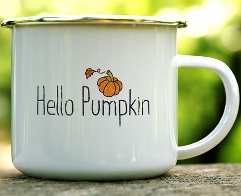 كوب Hello Pumpkin Fall Season Coffee Campfire، كوب مريح للتخييم في الهواء الطلق لمحبي الخريف (12oz) in Saudi Arabia