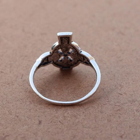 Sterling Silver Plated Oxidized Antique Celtic Irish Cross Pewter Ring Celtic Cross Jewelry for Women (6) in Saudi Arabia