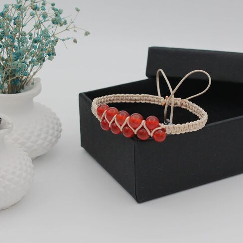 سوار منسوج من Macrame مع عين النمر من الأحجار الكريمة، تصميم خاص، خرز 8 مم (0,39 بوصة)، أحجار كريستال علاجية، أساور الريكي والتأمل، قابل للتعديل، للكبار أو الأطفال للجنسين، حبل أسود in Saudi Arabia