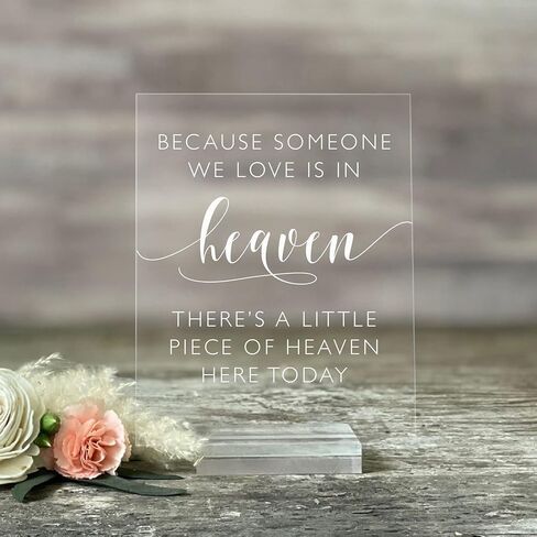 لافتة طاولة تذكارية لديكورات حفلات الزفاف | لوحة ذاكرة لوسيت إن لافينغ ميموري، هدايا للأحباء المتوفين لتكريم ذاكرتهم - لافتة زفاف أكريليك مقاس 5 × 7 بوصة مع حامل من خشب الجوز الداكن in Kuwait