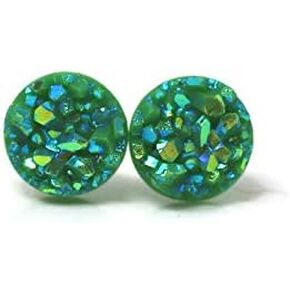 أقراط دروزي صناعية ذكية جدًا على أعمدة بلاستيكية مضادة للحساسية مقاس 10 مم (أزرق أرجواني) in Kuwait