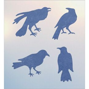 Crow Flock 1 Stencil - 4 Images Primitive Bird Stencil Raven Template Reusable Laser Cut Mylar Template for Painting Home Decor DIY Crafts - The Artful Stencil in Saudi Arabia
