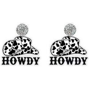 أقراط راعية البقر الغربية أقراط متدلية من Howdy أقراط ريفية أقراط رعاة البقر مجوهرات غربية للنساء والفتيات هدايا الحفلات (B: أحذية سوداء)