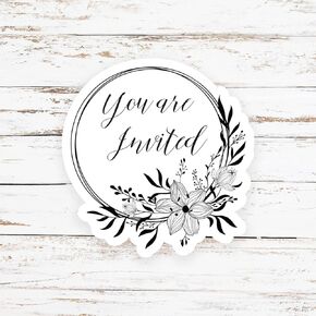 60 You Are Invited Stickers for Invitations, Wedding Labels, Wedding Invitation Seals, Party Invitation Seals, Envelope Labels, Envelope Seals. Wedding Seal Stickers 1.5" (Black) in Kuwait