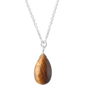 Amethyst Necklace, Healing Crystal Pear Gemstone Pendant Necklaces, Natural Spiritual Reiki Stone Jewelry for Women Girls Girlfriend in Saudi Arabia