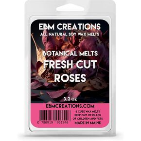 الورود المقطوفة - ذوبان نباتي - ذوبان شمع الصويا الطبيعي المعطر بالكامل - 6 مكعبات صدفي 3.2 أونصة معطرة للغاية! in Kuwait