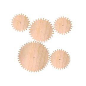 Set of 5 Wooden Interchangeable Wood Gears. Works for DIY Craft Project, Wall decor, or Functional Mechanisms 1/4" Thick Wood. 4"-8" sizes in Saudi Arabia