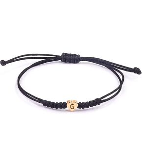 Black Initial Bracelet Initial S Charm Letter Bracelets for Women Men Teen Girls Handmade Rope Braided Initial Bracelets Heart Letter Woven Bracelet Graduation Mothers Day Gifts for Mom(S) in Kuwait