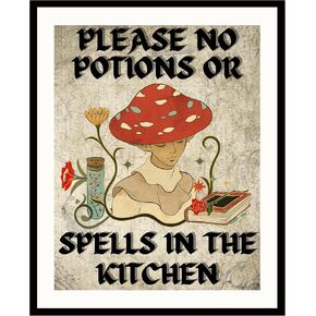 ديكور الحمام الساحر من روكسبري | ديكور غرفة فيريكور | ديكور حائط كوتيجكور | ديكور غرفة ساحرة جمالية عتيقة، ديكور ساحرة جمالية، ديكور حمام الهالوين (8 × 10 غير مؤطر) in Kuwait