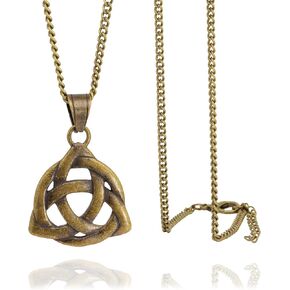 Baronyka Handmade Celtic Knot Necklace for Men, Bronze-Plated Irish Triangle Triquetra Pendant, Trinity Knot, 24" with 2" Extension Chain, Lobster Clasp, Spiritual Gift, Scottish, Irish Jewelry in Kuwait
