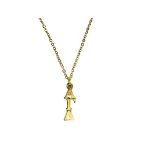 Gold Alpha Gamma Delta AGD Sorority Lavaliere Necklace, 18 inch in Kuwait