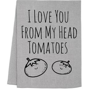 Funny Dish Towel, Olive Me Loves Olive You, Flour Sack Kitchen Towel, Sweet Housewarming Gift, Farmhouse Kitchen Decor, White or Gray (Gray) in Kuwait