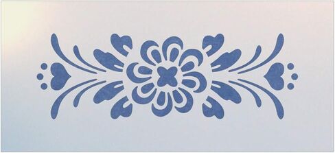 Rosemaling Pattern 4 Stencil - Rose-painting - Scandinavian decorative folk painting - Mylar plastic stencil - The Artful Stencil in Saudi Arabia