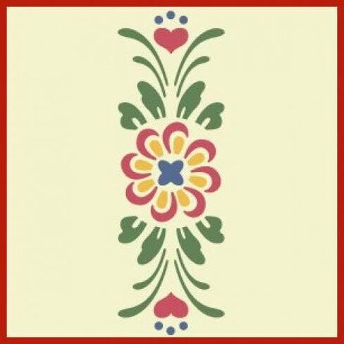 Rosemaling Pattern 4 Stencil - Rose-painting - Scandinavian decorative folk painting - Mylar plastic stencil - The Artful Stencil in Saudi Arabia