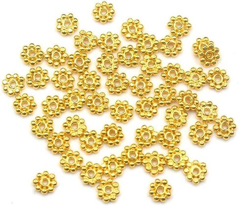 فواصل ديزي فيرميل ذهبية 3 مم، 50 × 3 مم خرز فاصل من الفضة الإسترليني الصلبة المطلية بالذهب 22 قيراط in Saudi Arabia