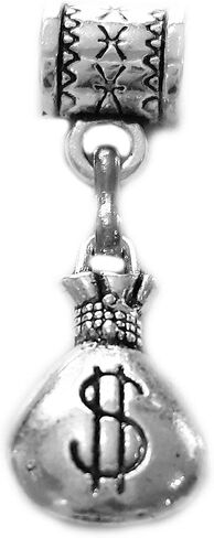 "Bag of money charm" Tibetan Silver Hanging charm for Pandora style bracelet, neck chain or key chain in Saudi Arabia