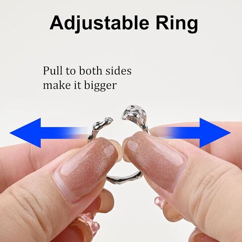 Silver Skull Ring Gothic Skeleton Hand Open Ring for Women Halloween Jewelry for Gift in Saudi Arabia
