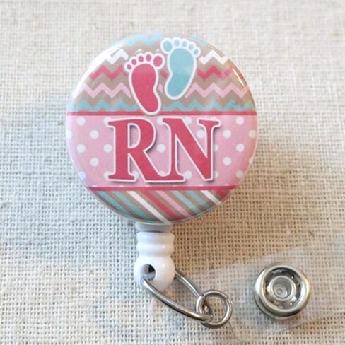 Labor and Delivery Nurse Badge Reel, OB/GYN Baby Feet Retractable Name Badge, RN Labor Delivery Nurse Thank You Gift, RN Nursing Grad Gift in Saudi Arabia