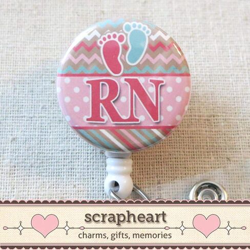 Labor and Delivery Nurse Badge Reel, OB/GYN Baby Feet Retractable Name Badge, RN Labor Delivery Nurse Thank You Gift, RN Nursing Grad Gift in Saudi Arabia
