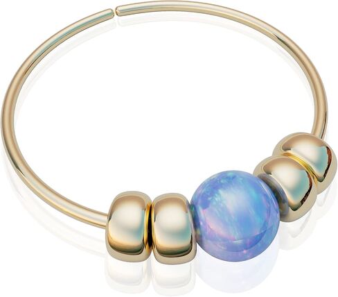 Blue Opal Nose Ring Piercing 24G - 14k Gold Filled Nose Hoop For Women - Hypoallergenic Nose Rings 7mm in Saudi Arabia