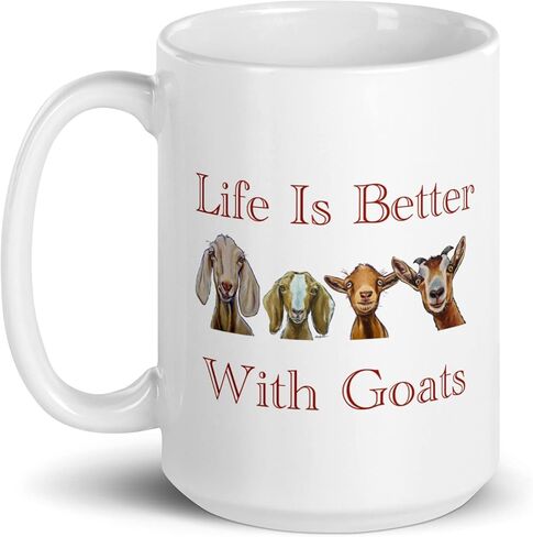 كوب الماعز - كوب الحياة أفضل مع الماعز - هدايا لمحبي الماعز - هدايا الماعز لمحبي الماعز - كوب قهوة الماعز - هدايا للأم - هدايا للأب in Kuwait