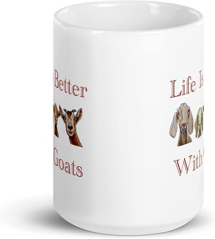كوب الماعز - كوب الحياة أفضل مع الماعز - هدايا لمحبي الماعز - هدايا الماعز لمحبي الماعز - كوب قهوة الماعز - هدايا للأم - هدايا للأب in Kuwait