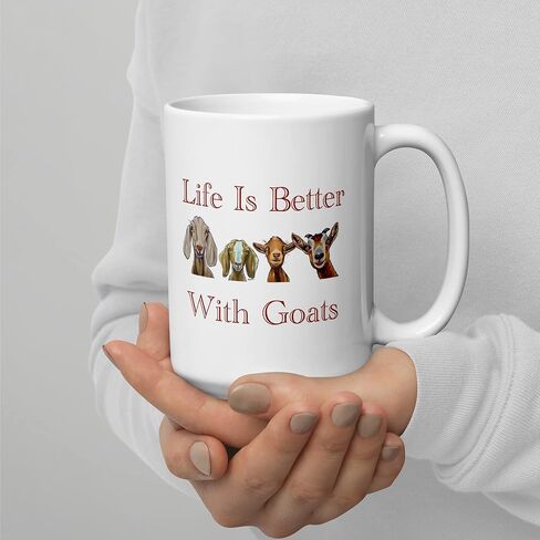 كوب الماعز - كوب الحياة أفضل مع الماعز - هدايا لمحبي الماعز - هدايا الماعز لمحبي الماعز - كوب قهوة الماعز - هدايا للأم - هدايا للأب in Kuwait