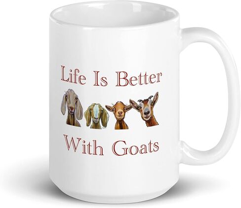 كوب الماعز - كوب الحياة أفضل مع الماعز - هدايا لمحبي الماعز - هدايا الماعز لمحبي الماعز - كوب قهوة الماعز - هدايا للأم - هدايا للأب in Kuwait