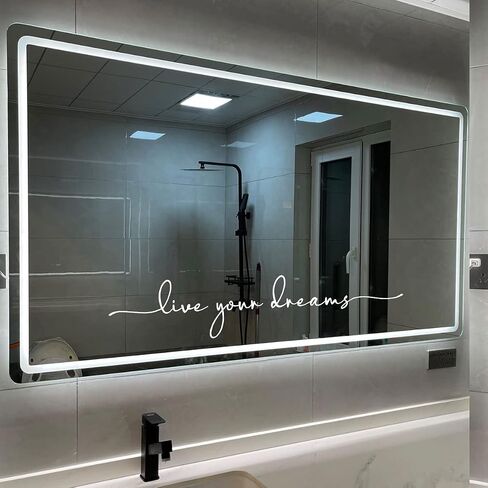 Live Your Dream Mirror Decal, Inspirational Vinyl Sticker, Wall Art, Vinyl Decal, Wall Stickers, Wall Quotes, Motivation Wall Decal, Kids Room Wall Decal, 16x3.2 inch (Black) in Kuwait