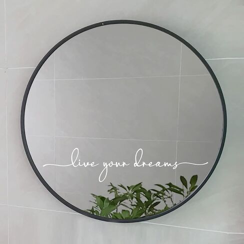 Live Your Dream Mirror Decal, Inspirational Vinyl Sticker, Wall Art, Vinyl Decal, Wall Stickers, Wall Quotes, Motivation Wall Decal, Kids Room Wall Decal, 16x3.2 inch (Black) in Kuwait