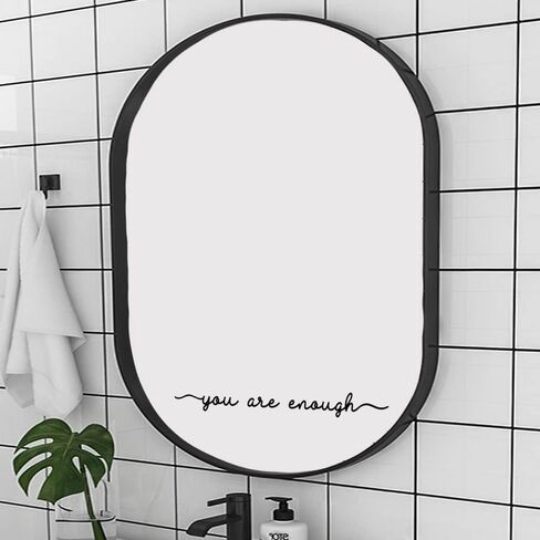 ZLKAPT You Are Enough 18"x2.3" Mirror Affirmation Vinyl Decal,Self Love Teens Room Positivity Quotes Mirror Decal (White) in Saudi Arabia