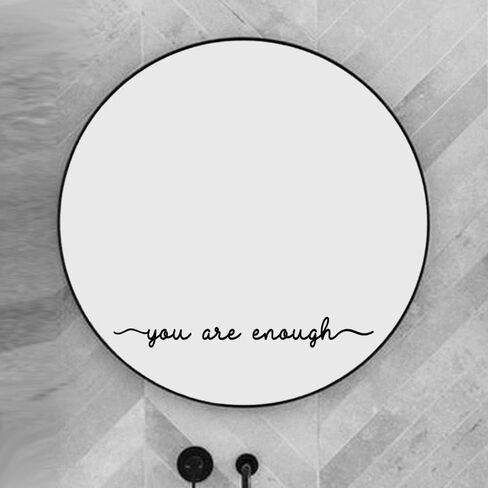 ZLKAPT You Are Enough 18"x2.3" Mirror Affirmation Vinyl Decal,Self Love Teens Room Positivity Quotes Mirror Decal (White) in Saudi Arabia