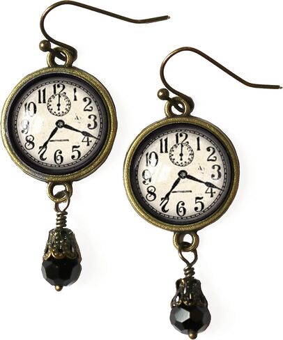 أقراط ساعة Steampunk بالأبيض والأسود in Saudi Arabia