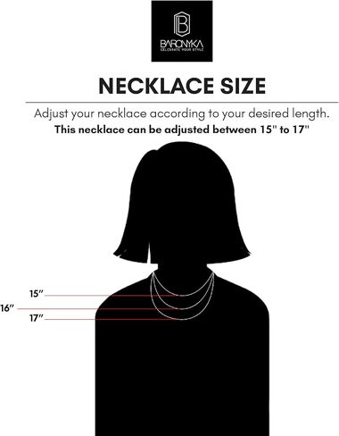 Baronyka Handmade Dainty Heart Pendant Necklace for Women, Stainless Steel, 15" to 17" (Silver-Plated) in Kuwait