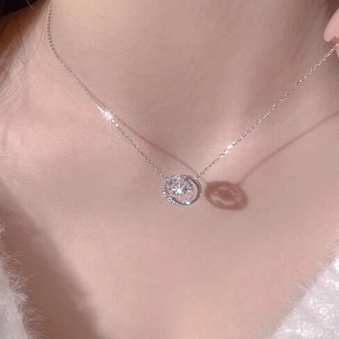 925 Sterling Silver Heartbeat Necklace Cubic Zirconia Pendant Women Dainty Diamond Choker Valentines Day Jewelry Gifts in Kuwait