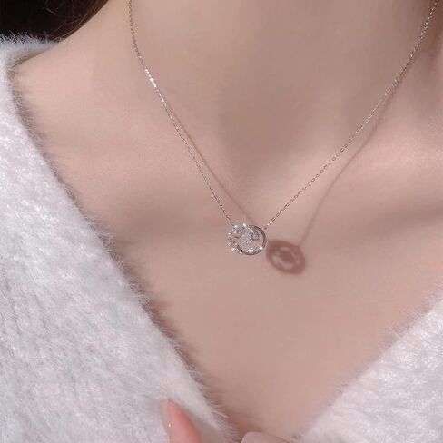 925 Sterling Silver Heartbeat Necklace Cubic Zirconia Pendant Women Dainty Diamond Choker Valentines Day Jewelry Gifts in Kuwait