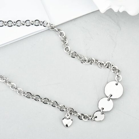 925 Sterling Silver Heartbeat Necklace Cubic Zirconia Pendant Women Dainty Diamond Choker Valentines Day Jewelry Gifts in Kuwait